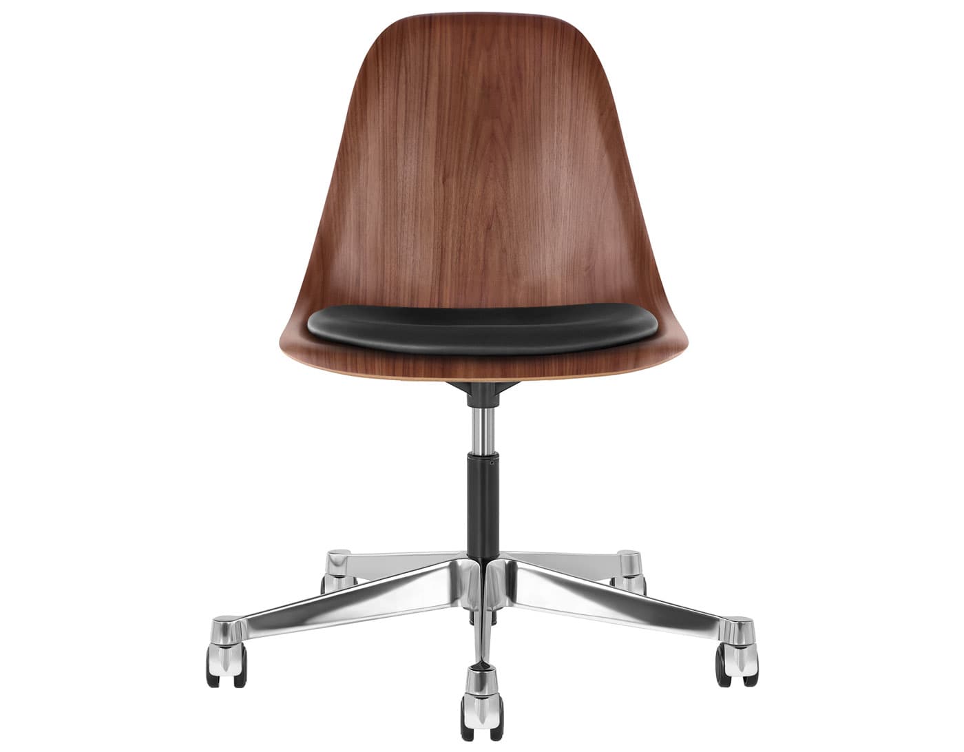 chrome - 2" hard double wheel casters - carpet (VD) / walnut (OU) / prone - obsidian black (1NX06)
