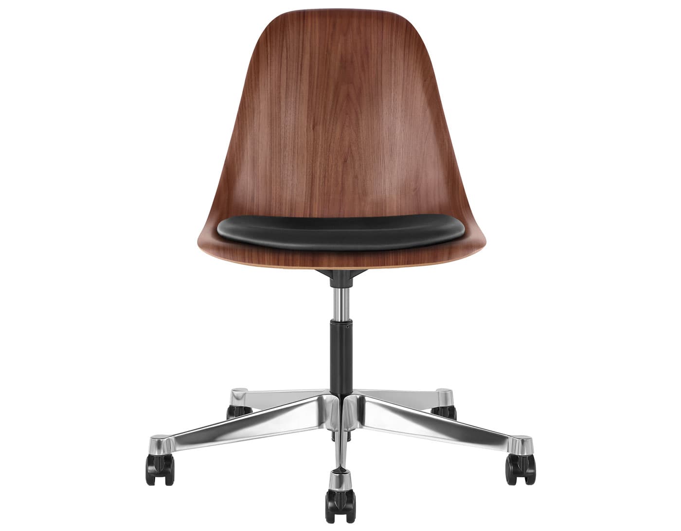 black - 2" soft double wheel casters - hard floor/carpet (BSC) / walnut (OU) / prone - obsidian black (1NX06)