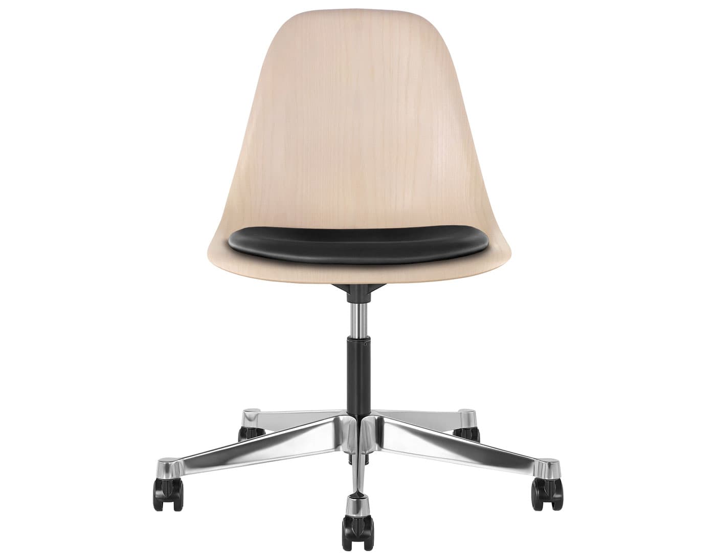 black - 2" hard double wheel casters - carpet (UD) / white ash (A2) / leather - black 2109