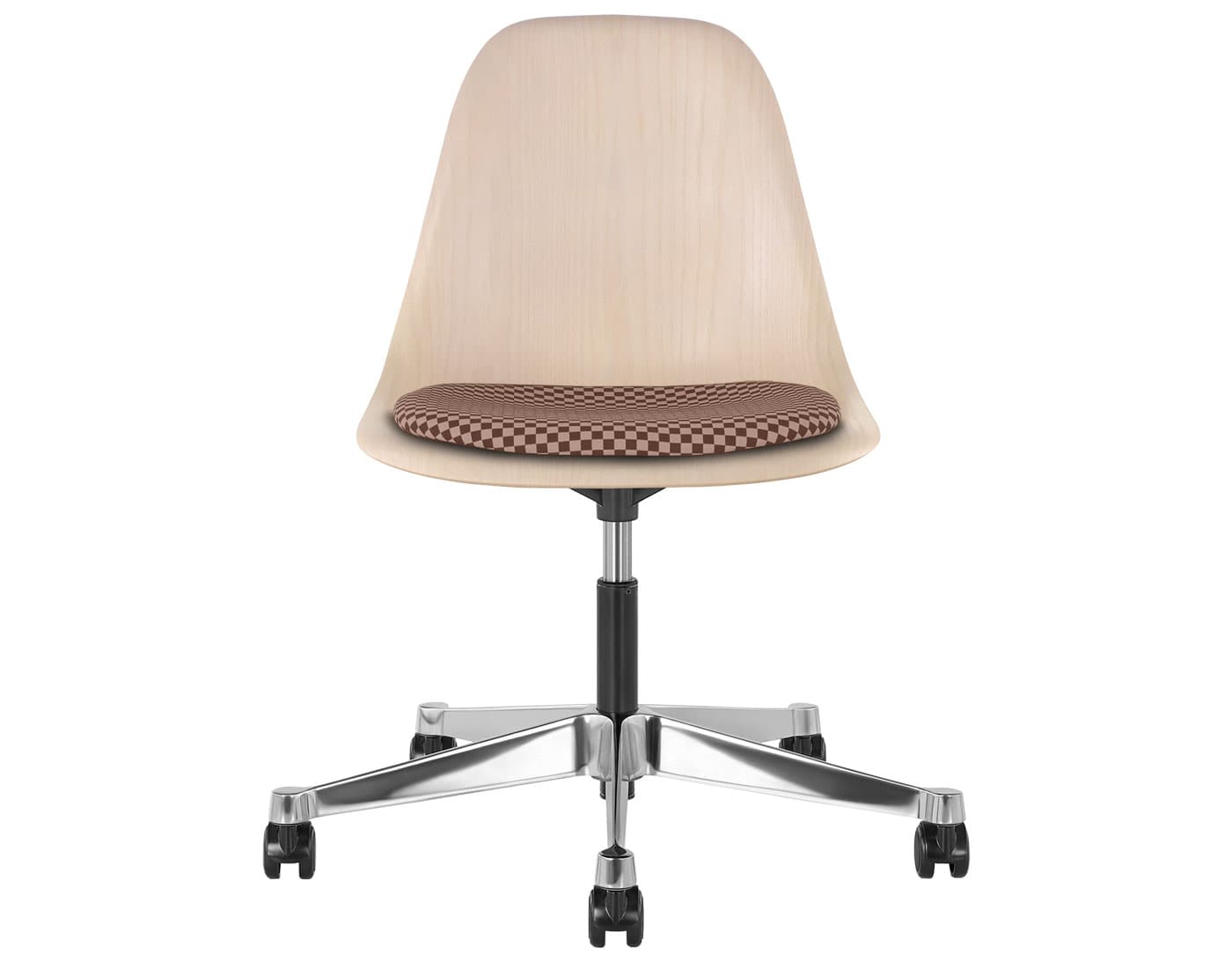 black - 2" soft double wheel casters - hard floor/carpet (BSC) / white ash (A2) / checker - siena dark/khaki (V1206)