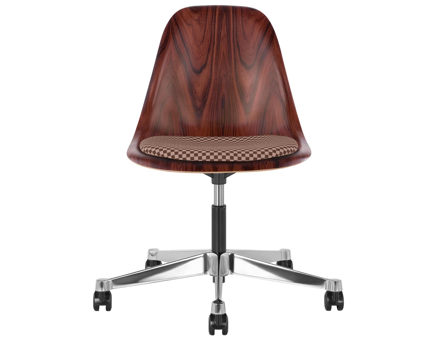 black - 2" hard double wheel casters - carpet (UD) / santos palisander (9N) / checker - siena dark/khaki (V1206)