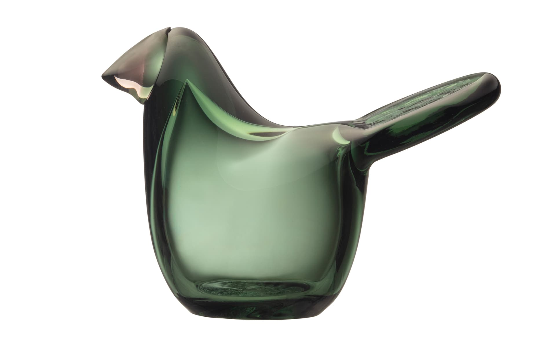 toikka flycatcher bird / pine green body - salmon pink beak