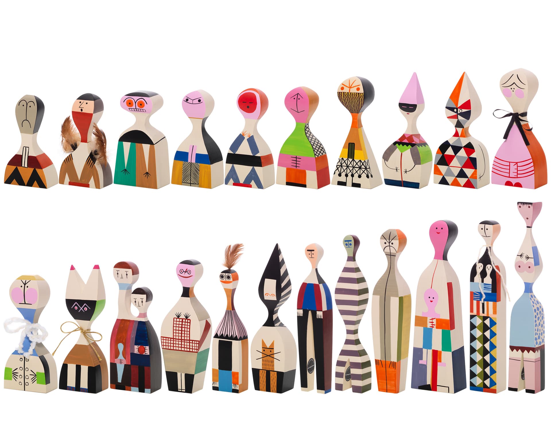 wooden dolls by alexander girard / all 22 dolls
