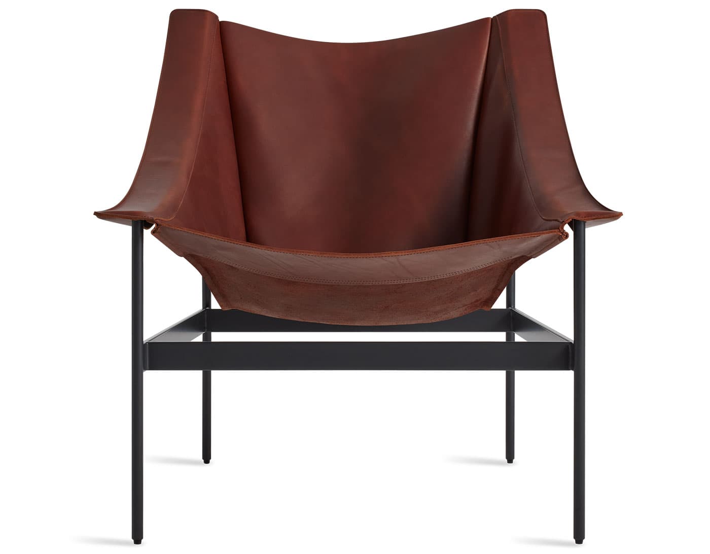 heyday lounge chair / chestnut leather sling / oblivion base