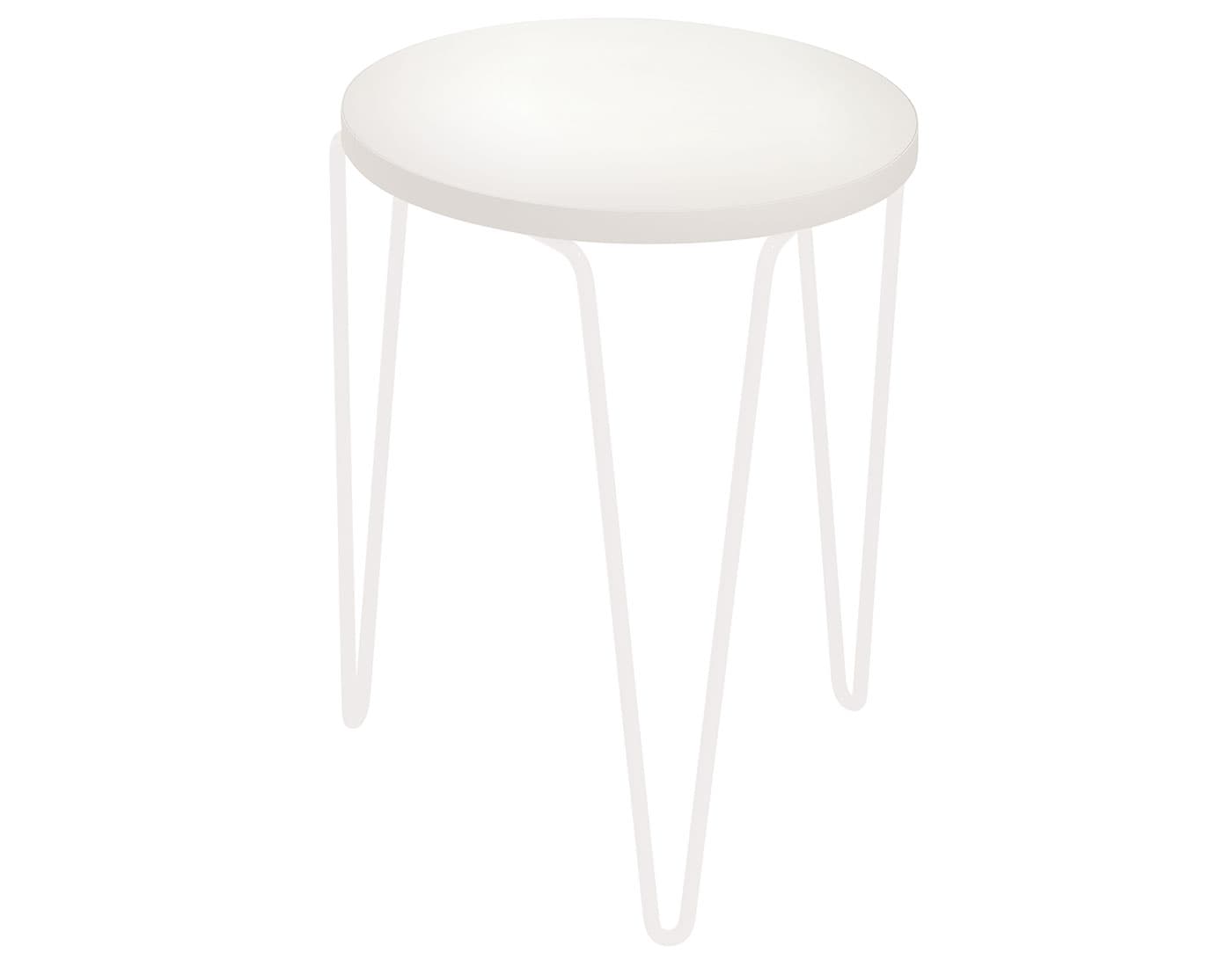 florence knoll hairpin stacking table / white laminate / white
