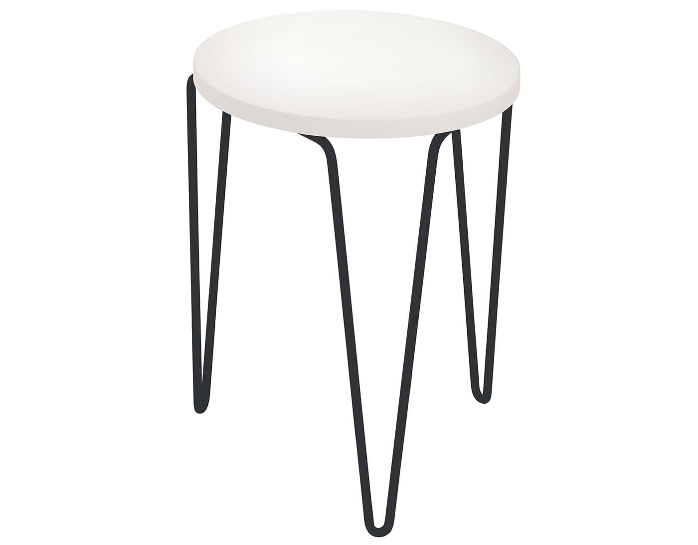 florence knoll hairpin stacking table / white laminate / black