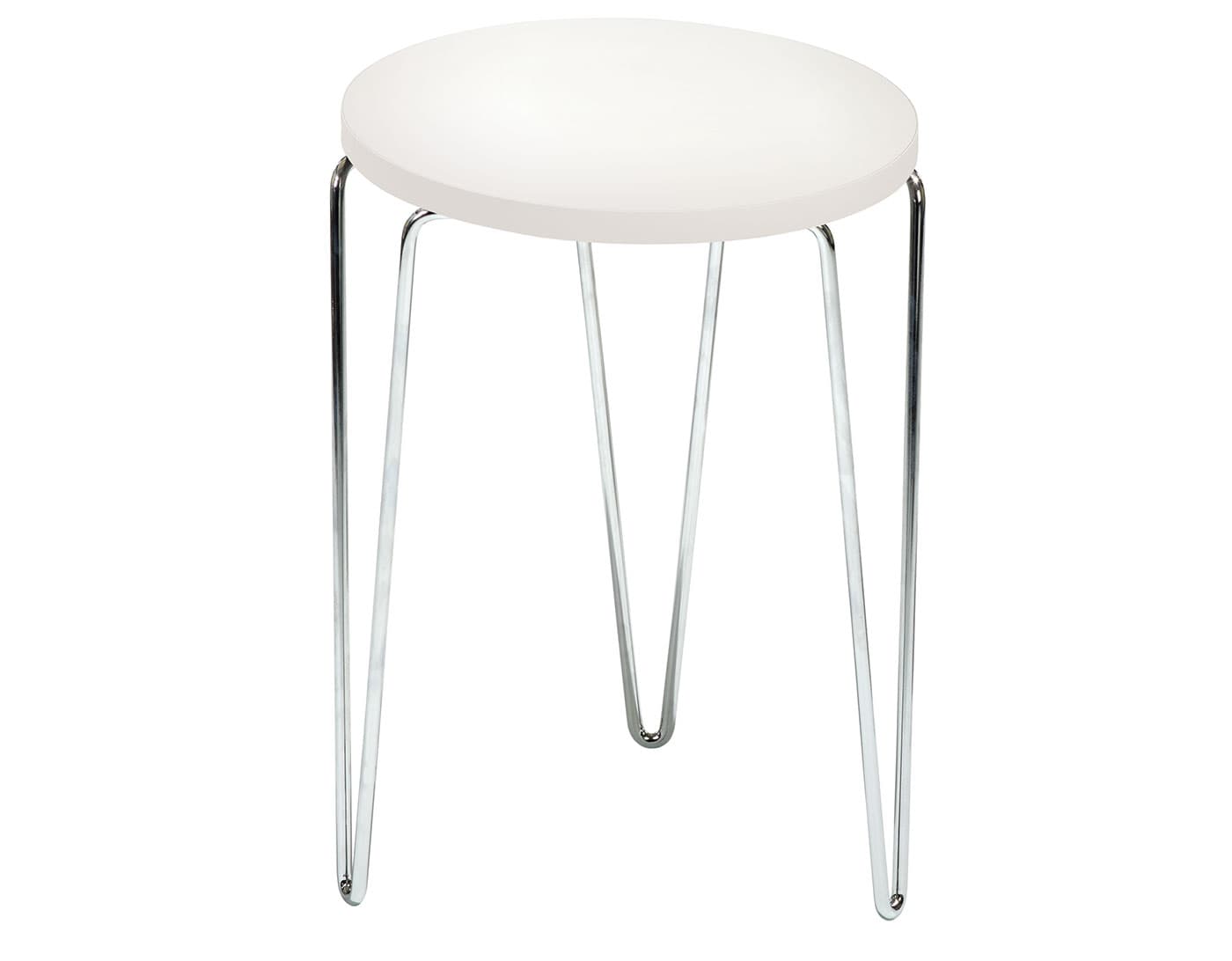florence knoll hairpin stacking table / white laminate / chrome