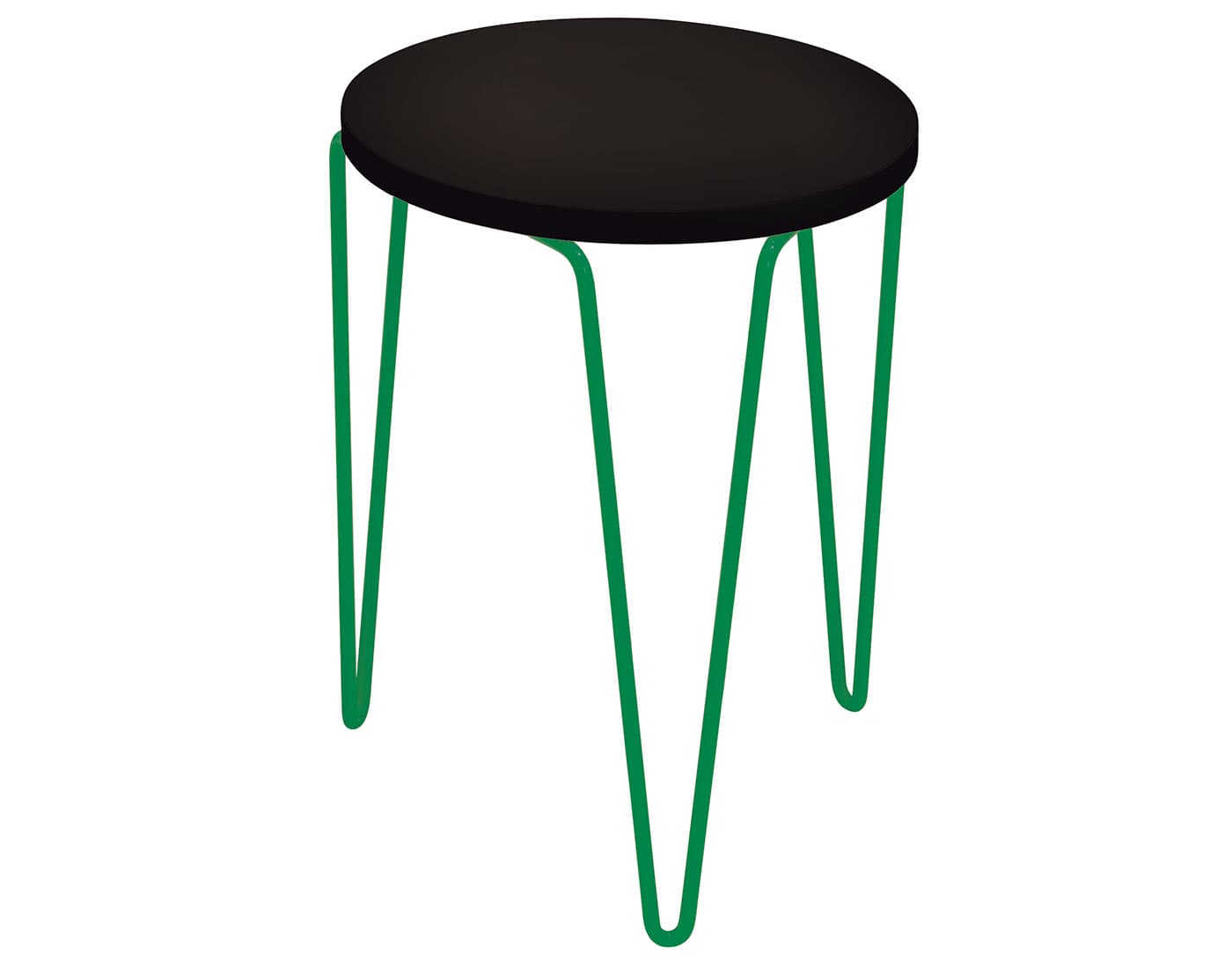 florence knoll hairpin stacking table / black laminate / green
