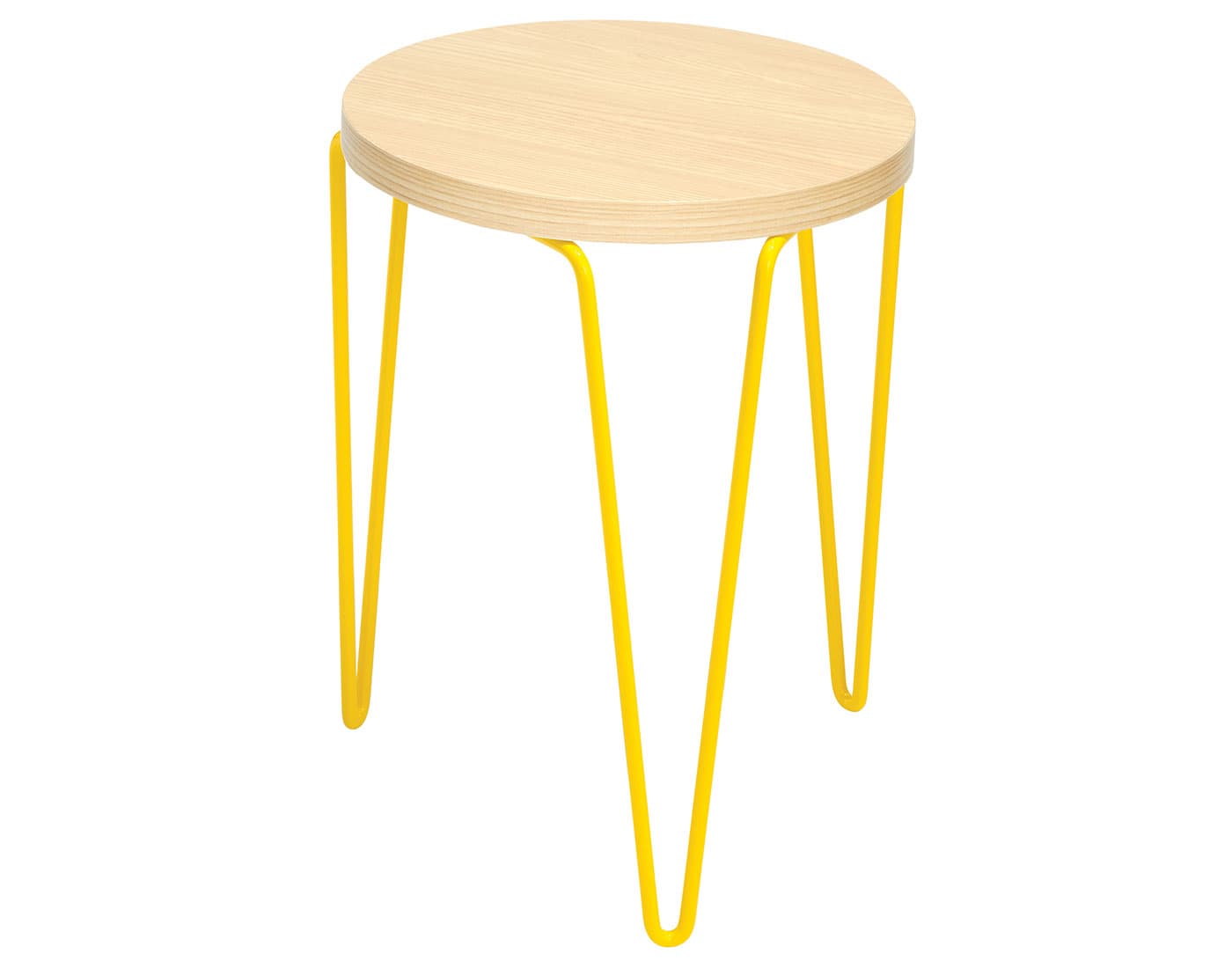 florence knoll hairpin stacking table / light ash / yellow