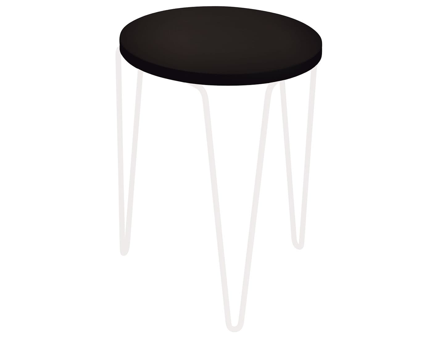 florence knoll hairpin stacking table / black laminate / white