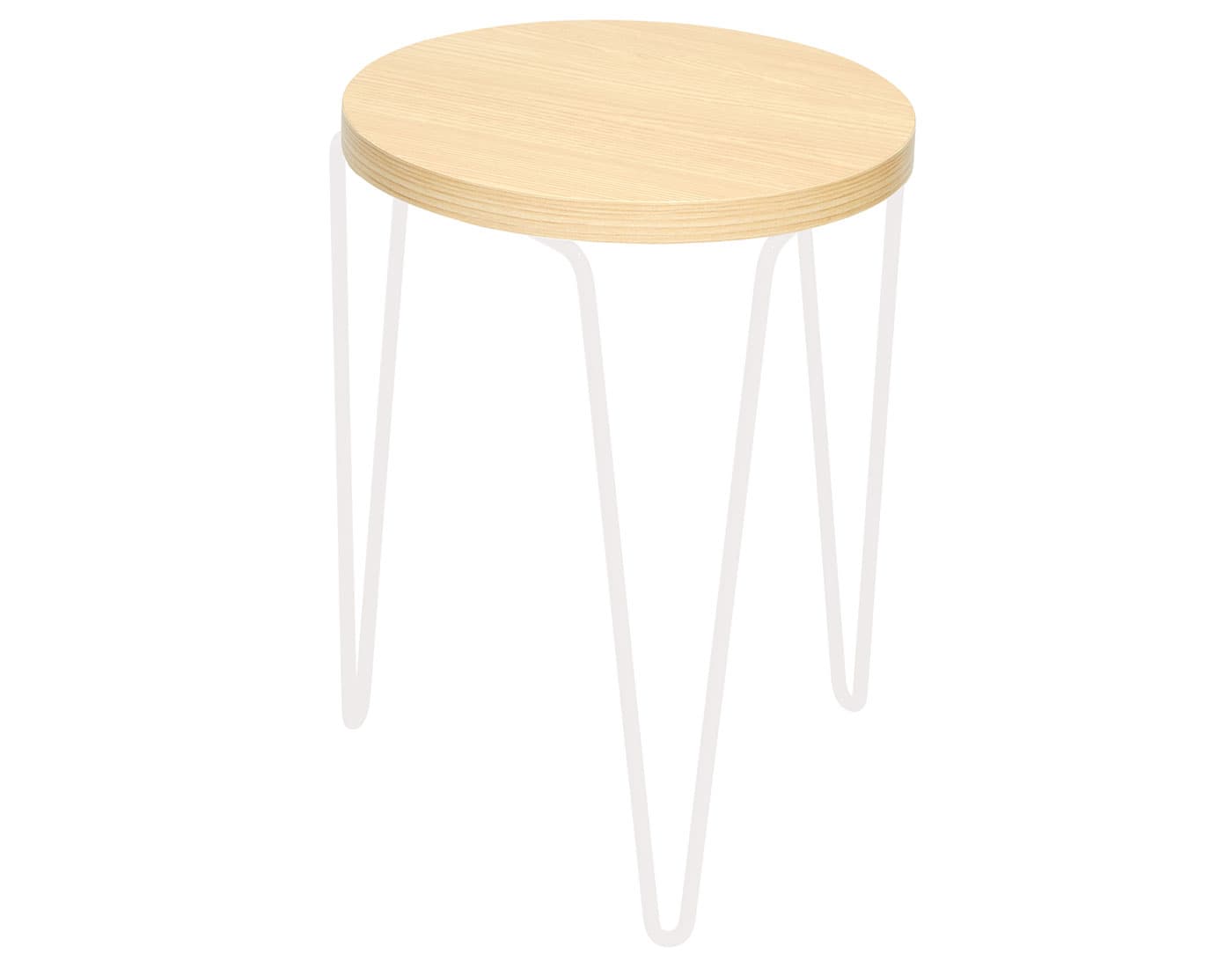 florence knoll hairpin stacking table / light ash / white