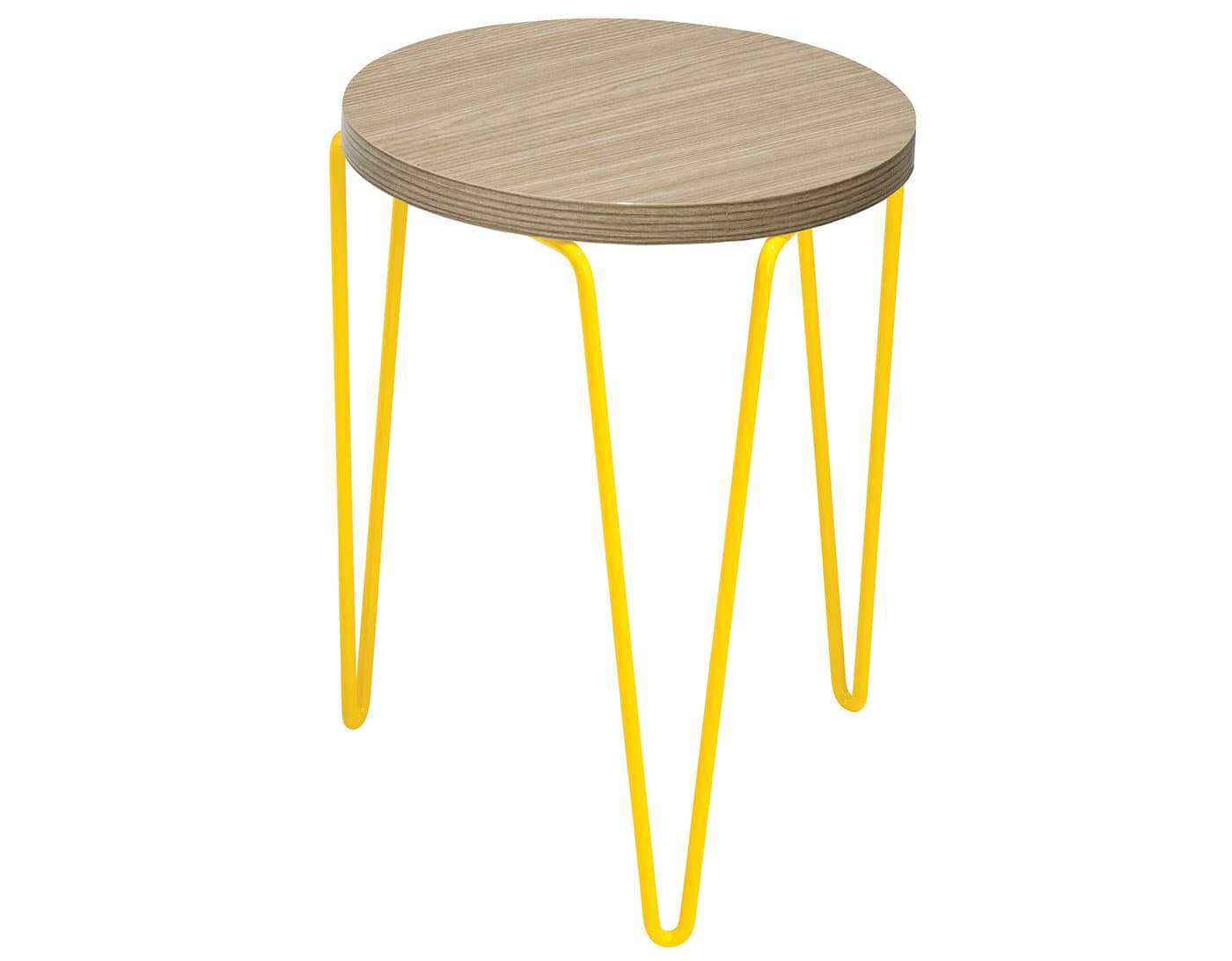 florence knoll hairpin stacking table / grey ash / yellow