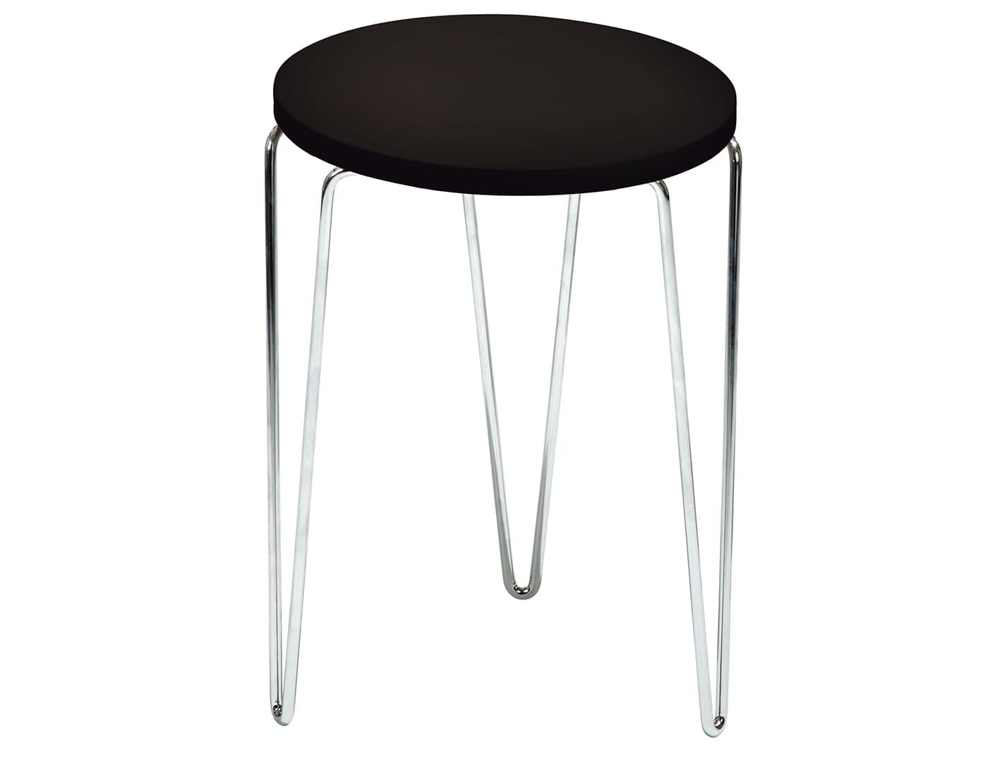 florence knoll hairpin stacking table / black laminate / chrome