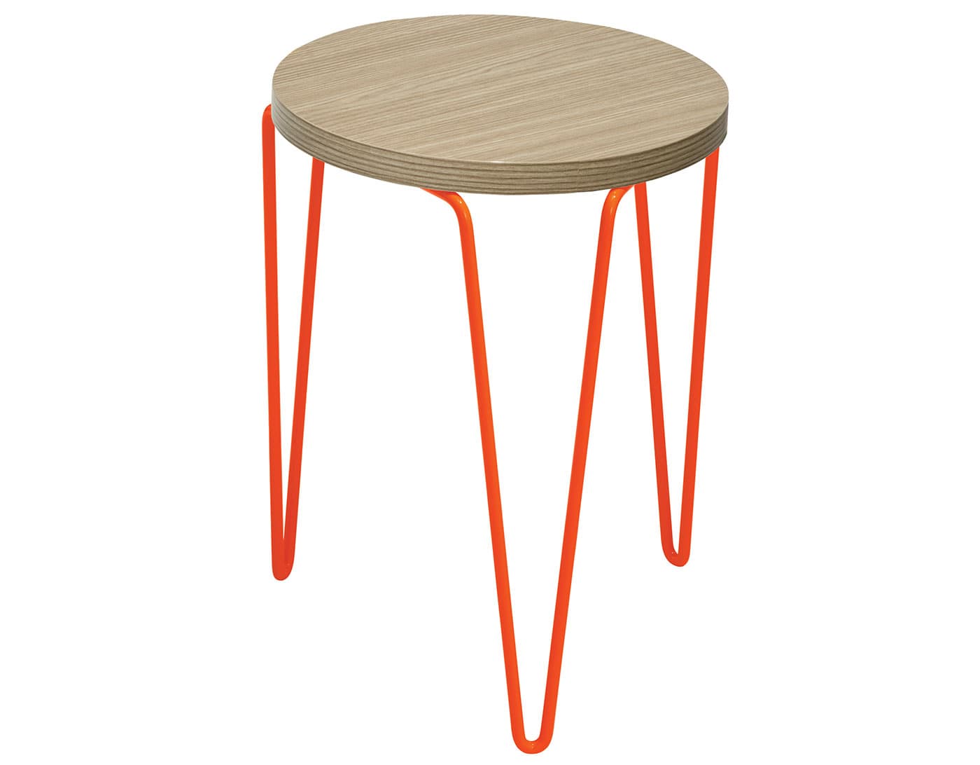 florence knoll hairpin stacking table / grey ash / orange red
