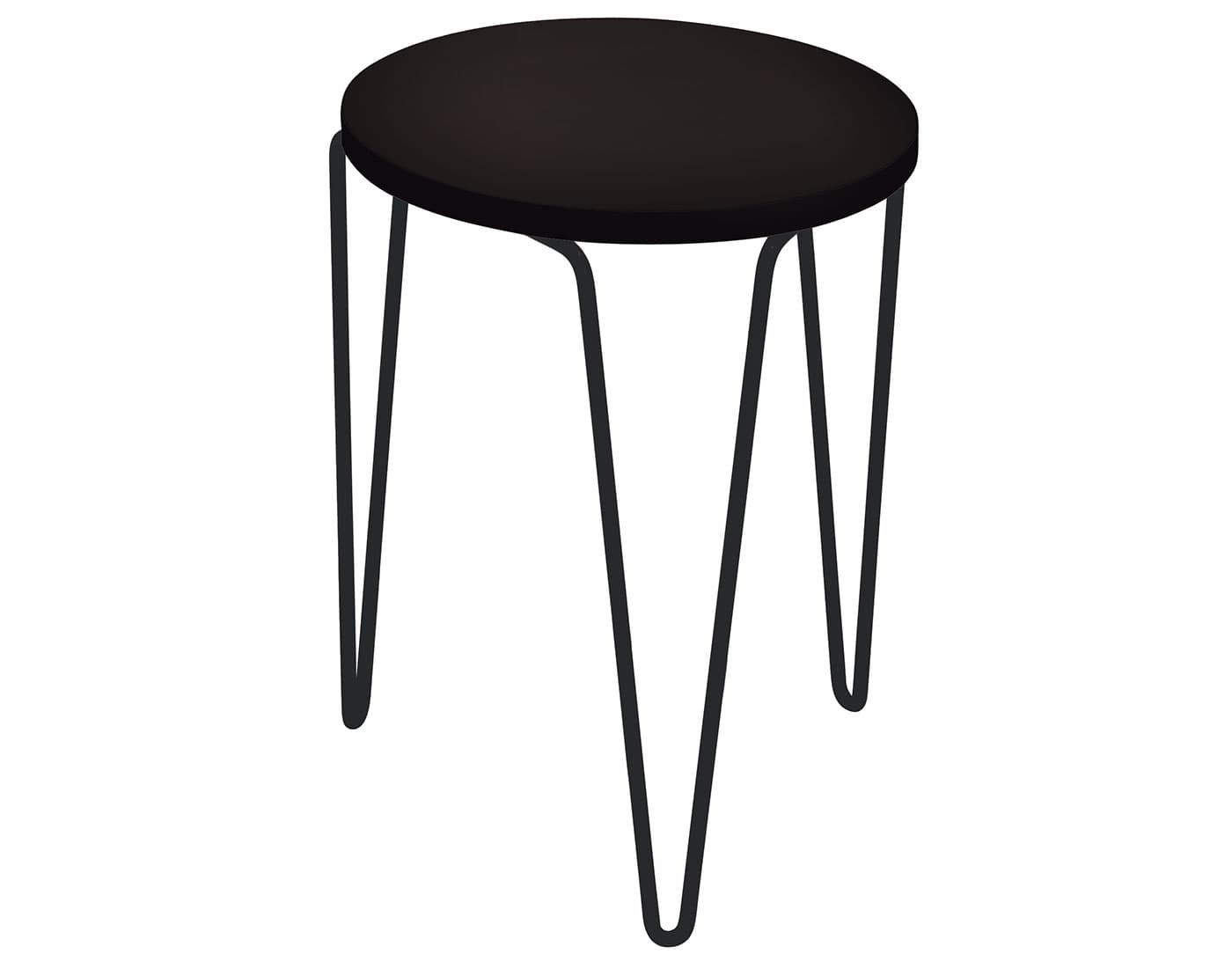 florence knoll hairpin stacking table / black laminate / black