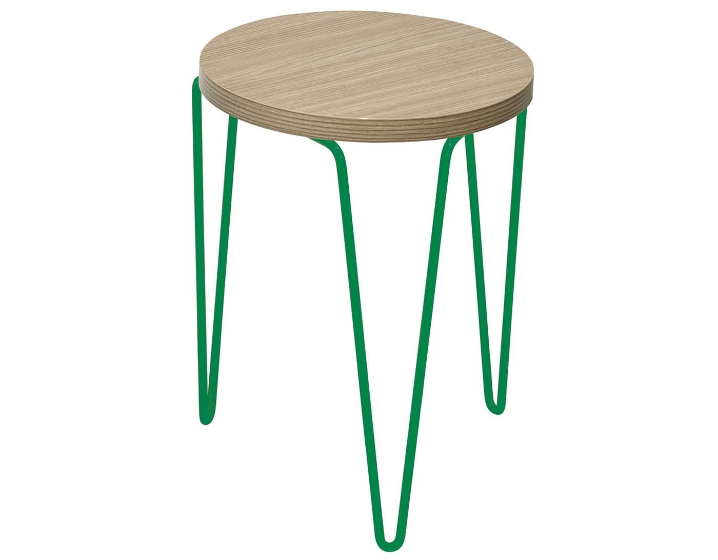 florence knoll hairpin stacking table / grey ash / green