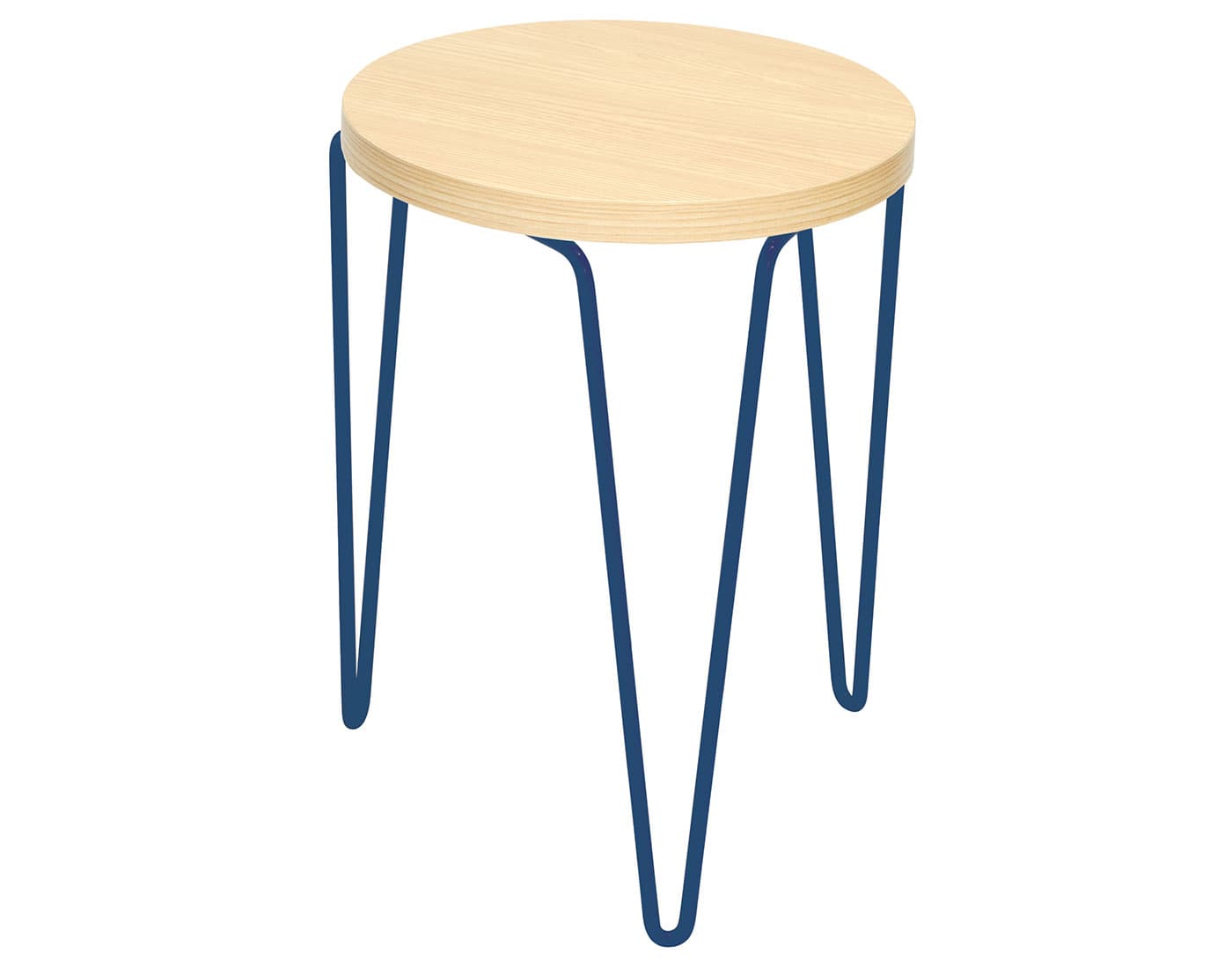 florence knoll hairpin stacking table / light ash / blue