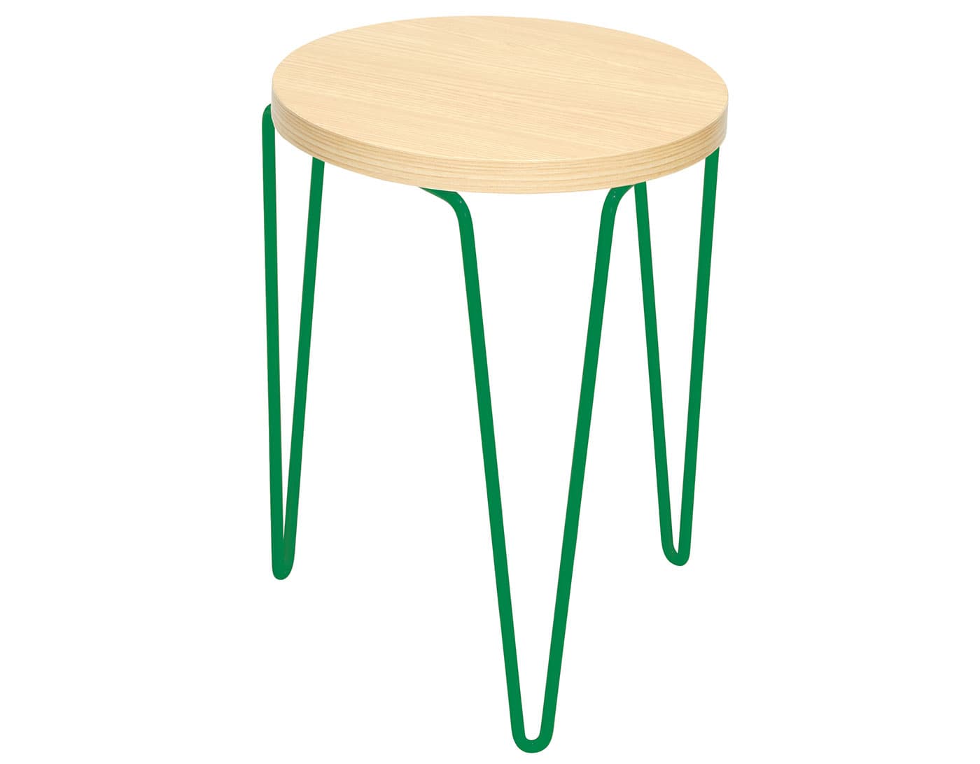 florence knoll hairpin stacking table / light ash / green