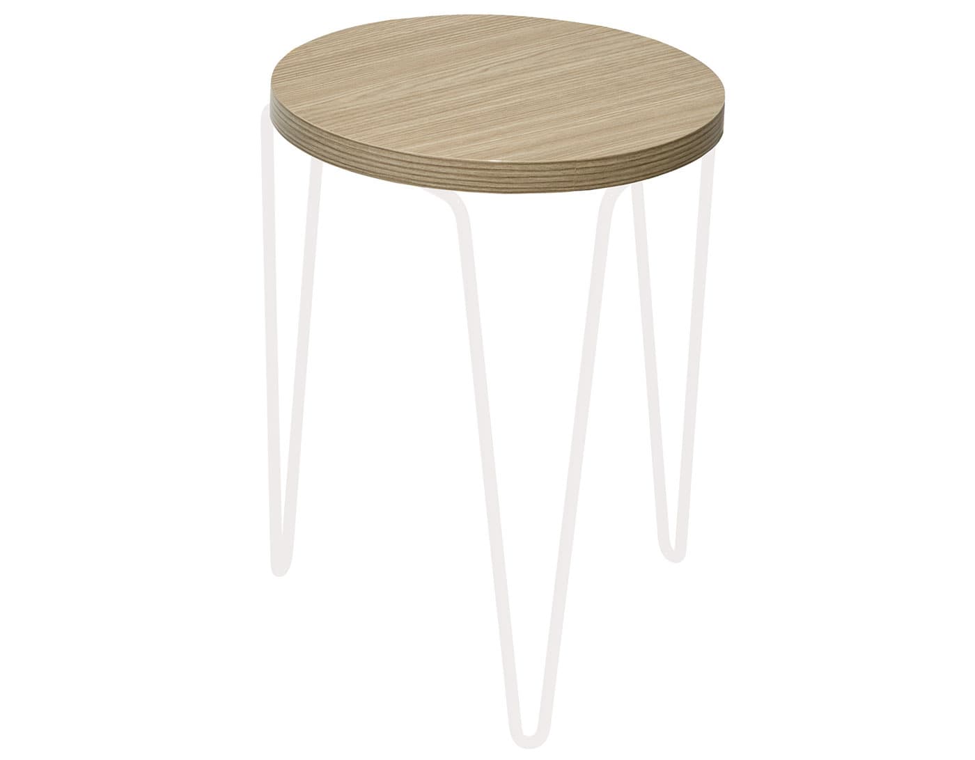 florence knoll hairpin stacking table / grey ash / white