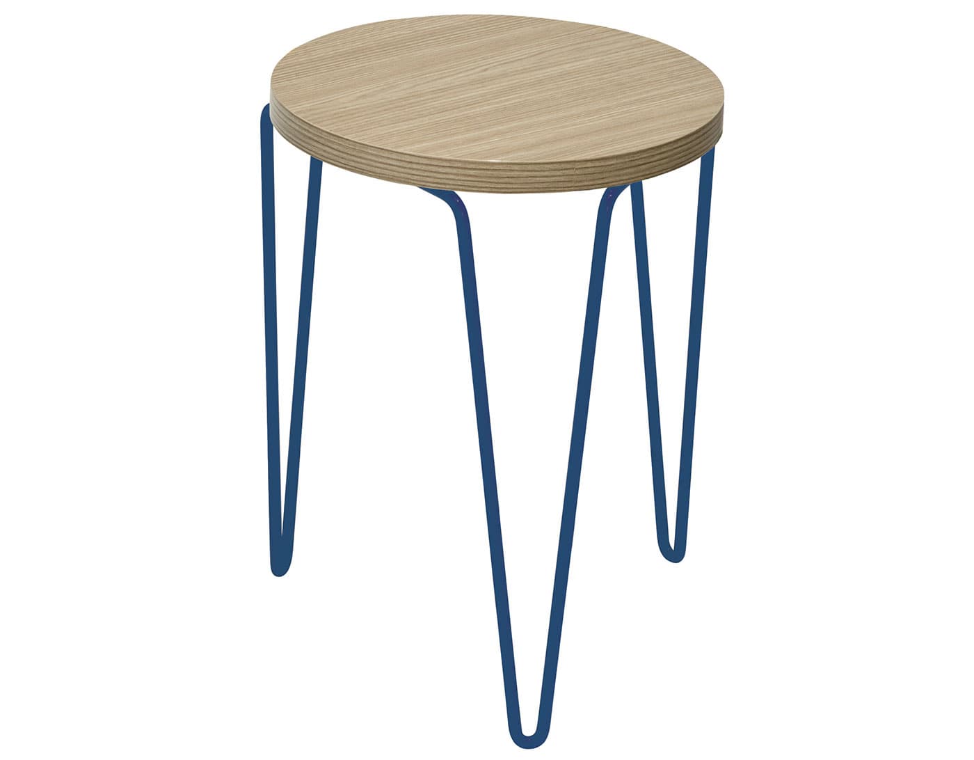 florence knoll hairpin stacking table / grey ash / blue