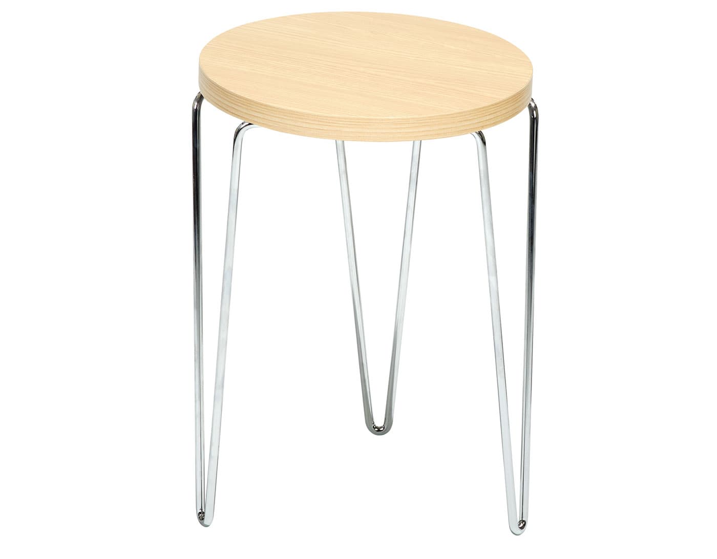 florence knoll hairpin stacking table / light ash / chrome