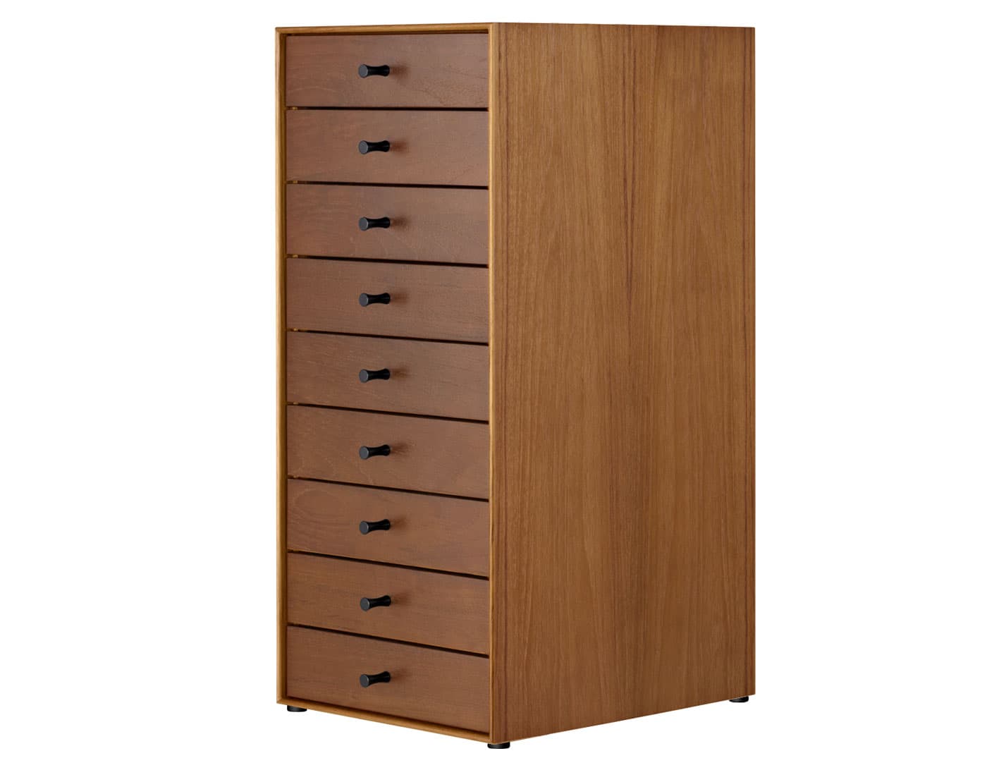 nelson miniature chest 9 drawer / teak case & teak drawers / no base / black