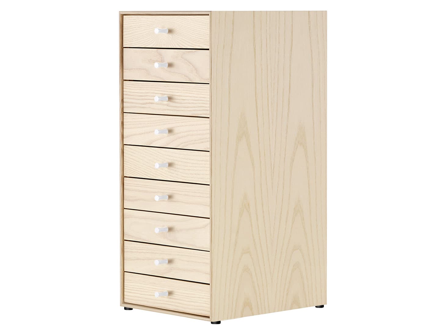 nelson miniature chest 9 drawer / white ash case & white ash drawers / no base / studio white