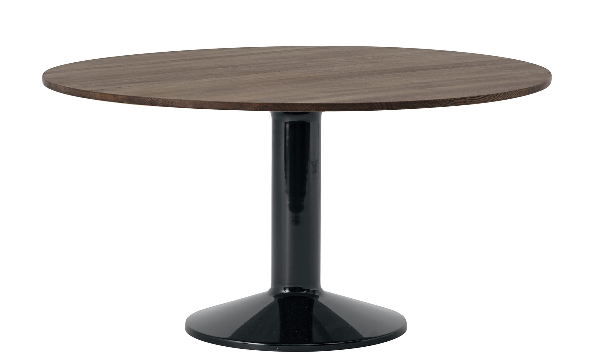 Midst Dining Table / 55.1" diameter - dark oiled oak top / black base
