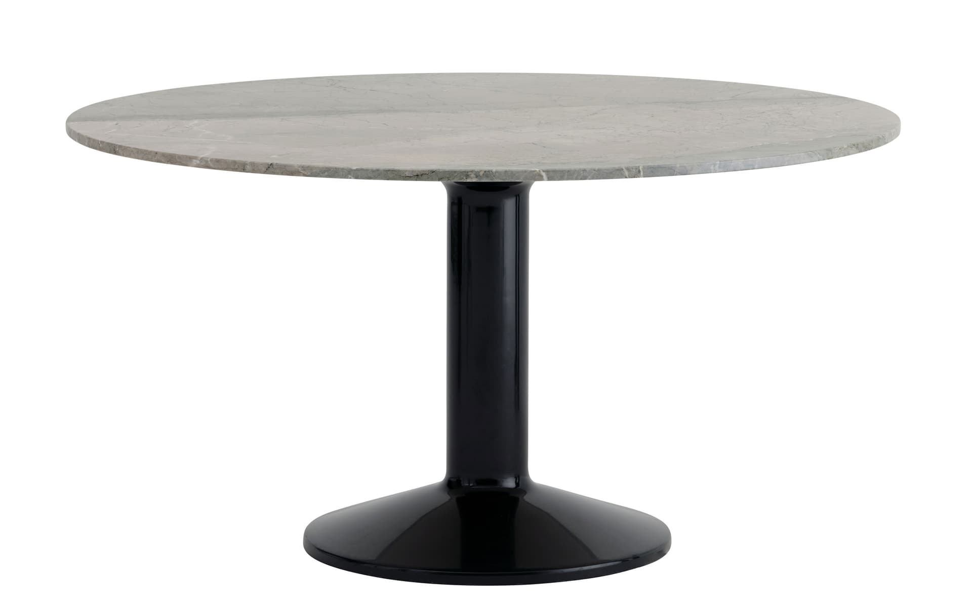 Midst Dining Table / 55.1" diameter - grey marble top / black base
