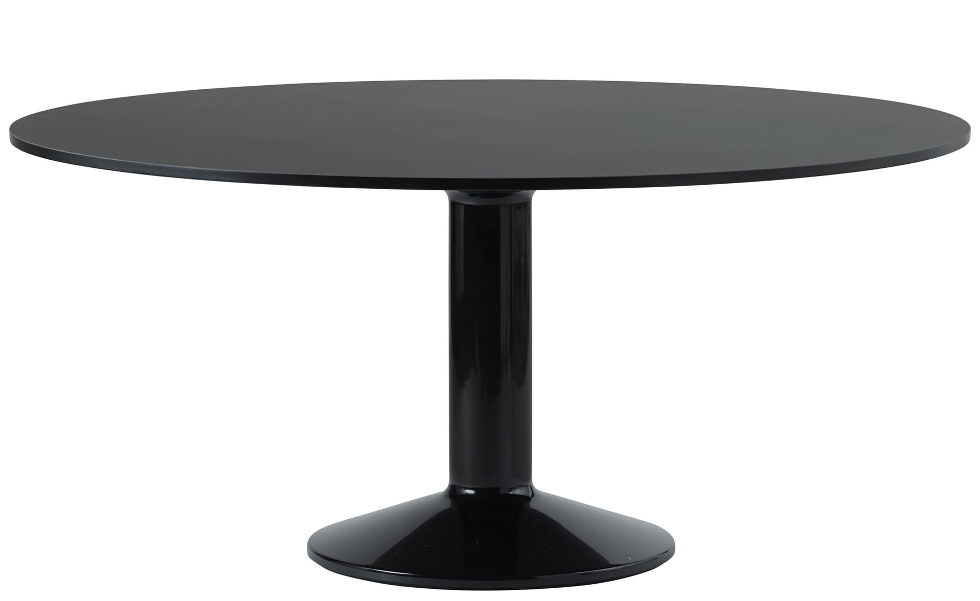 Midst Dining Table / 62.9" diameter - black linoleum top / black base
