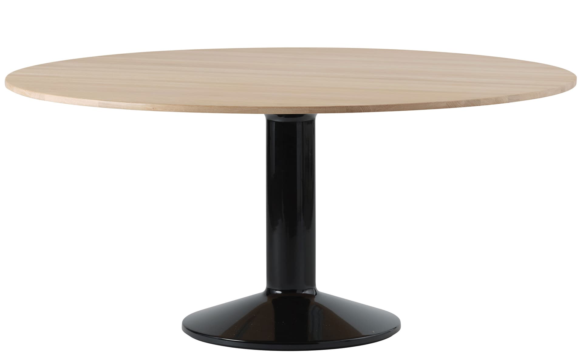 Midst Dining Table / 62.9" diameter - oiled oak top / black base