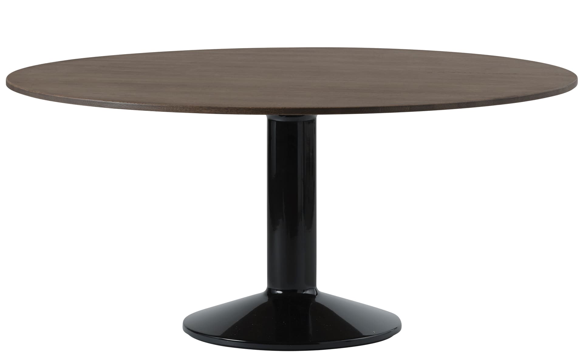 Midst Dining Table / 62.9" diameter - dark oiled oak top / black base