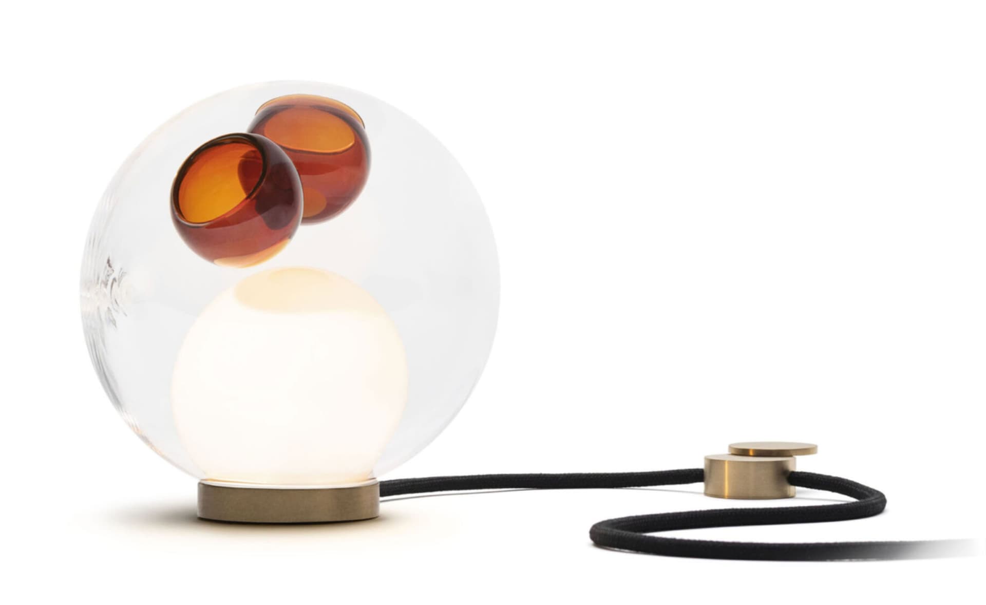 Bocci 28t Table Lamp / LED - 2500K / brass / clear with orange 1 inclusions