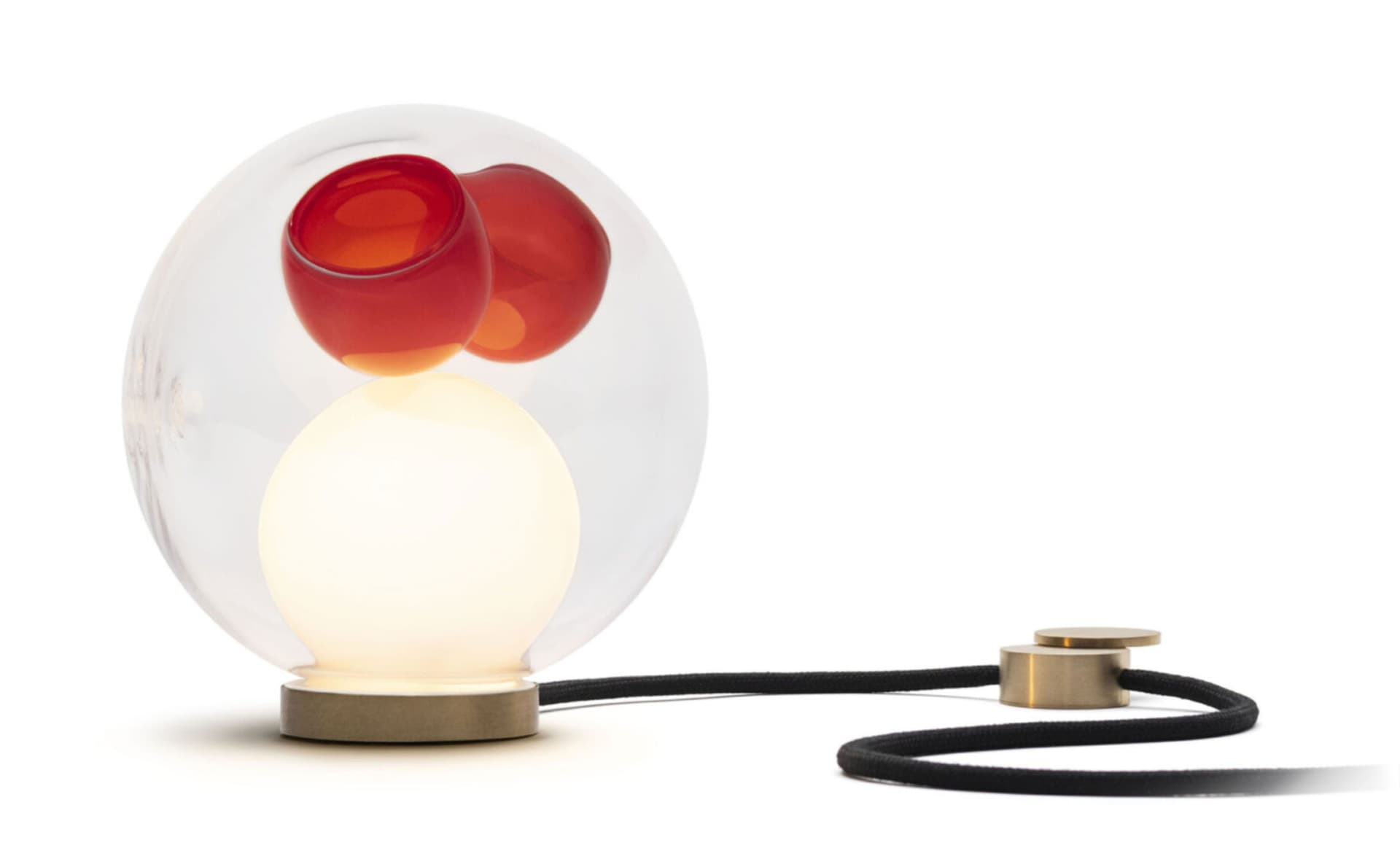 Bocci 28t Table Lamp / LED - 2500K / brass / clear with orange 2 inclusions