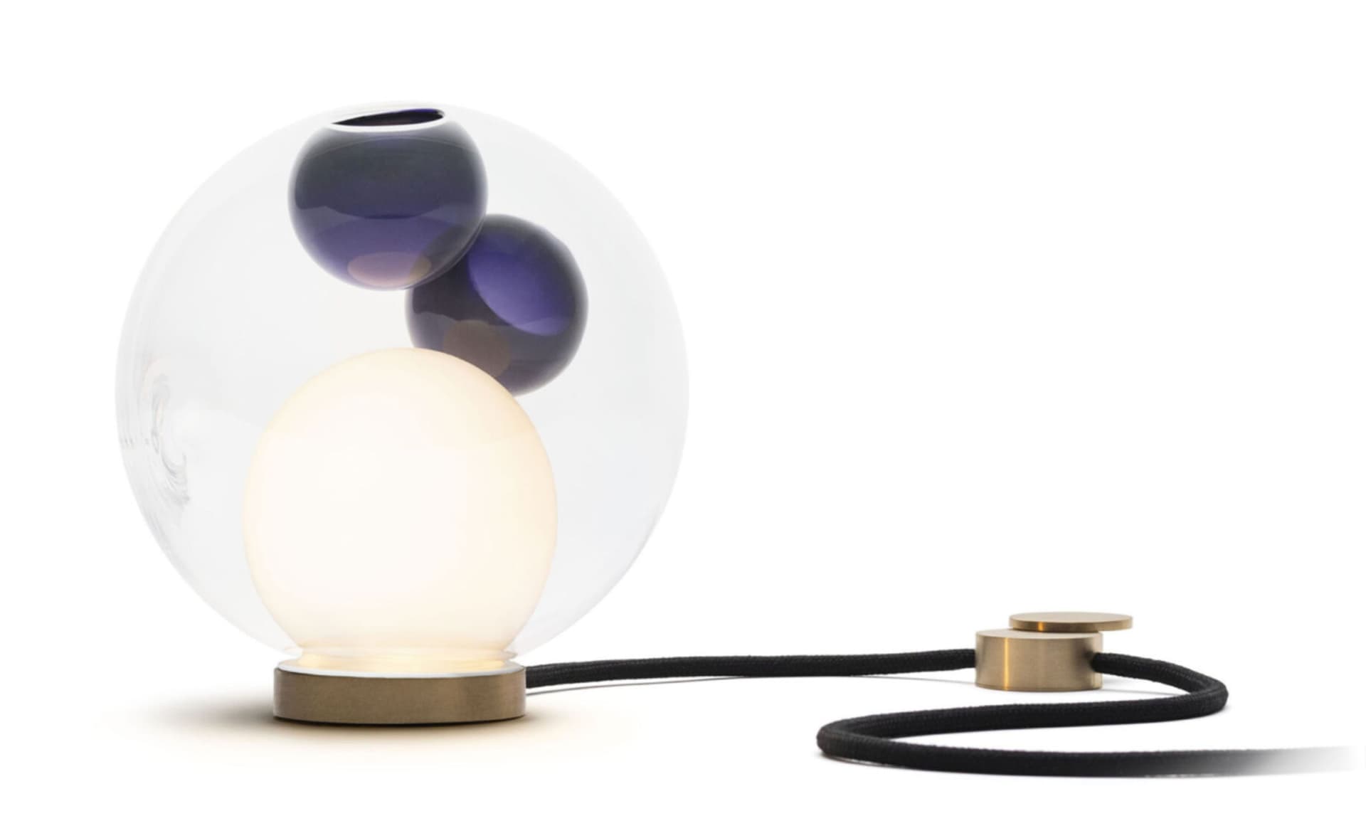 Bocci 28t Table Lamp / LED - 2500K / brass / clear with purple 2 inclusions