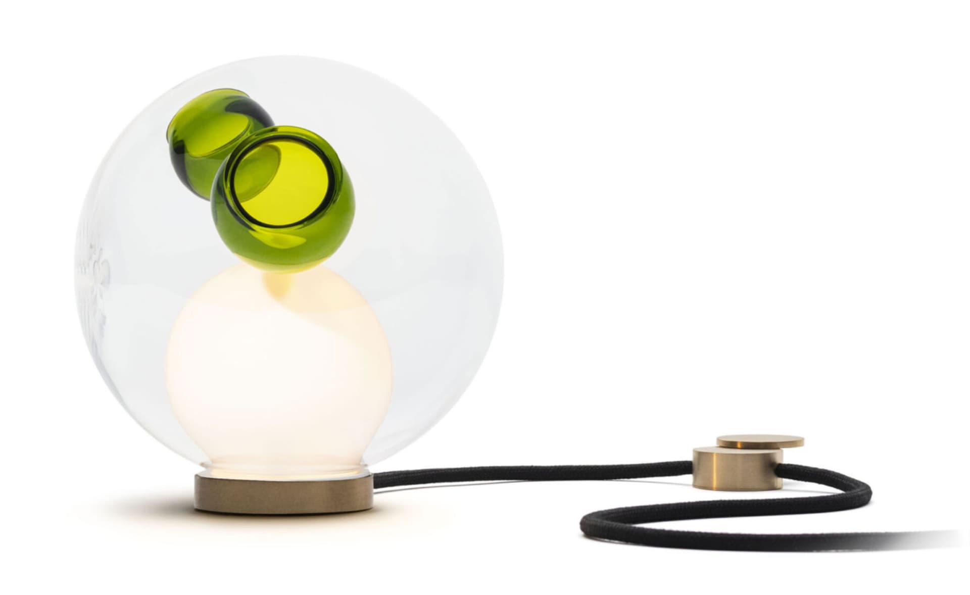 Bocci 28t Table Lamp / LED - 2500K / brass / clear with green 1 inclusions