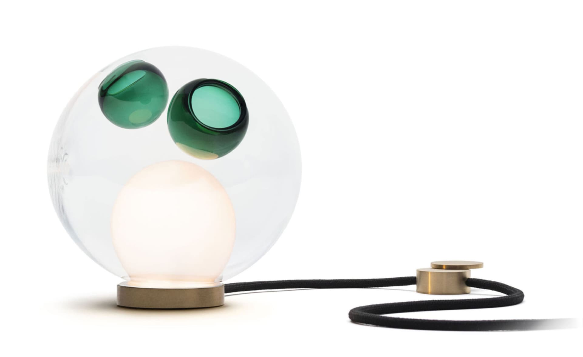Bocci 28t Table Lamp / LED - 2500K / brass / clear with green 2 inclusions