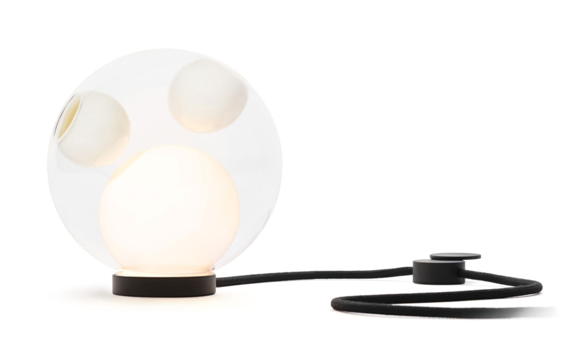Bocci 28t Table Lamp / LED - 2500K / black / clear with opaque white 2 inclusions