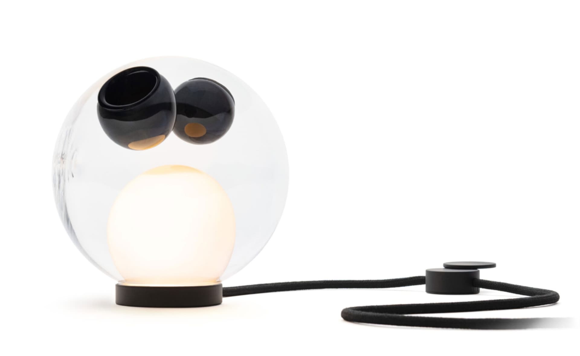 Bocci 28t Table Lamp / LED - 2500K / black / clear with grey 2 inclusions