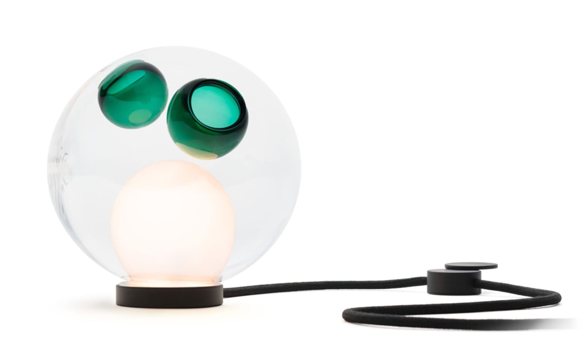 Bocci 28t Table Lamp / LED - 2500K / black / clear with green 2 inclusions