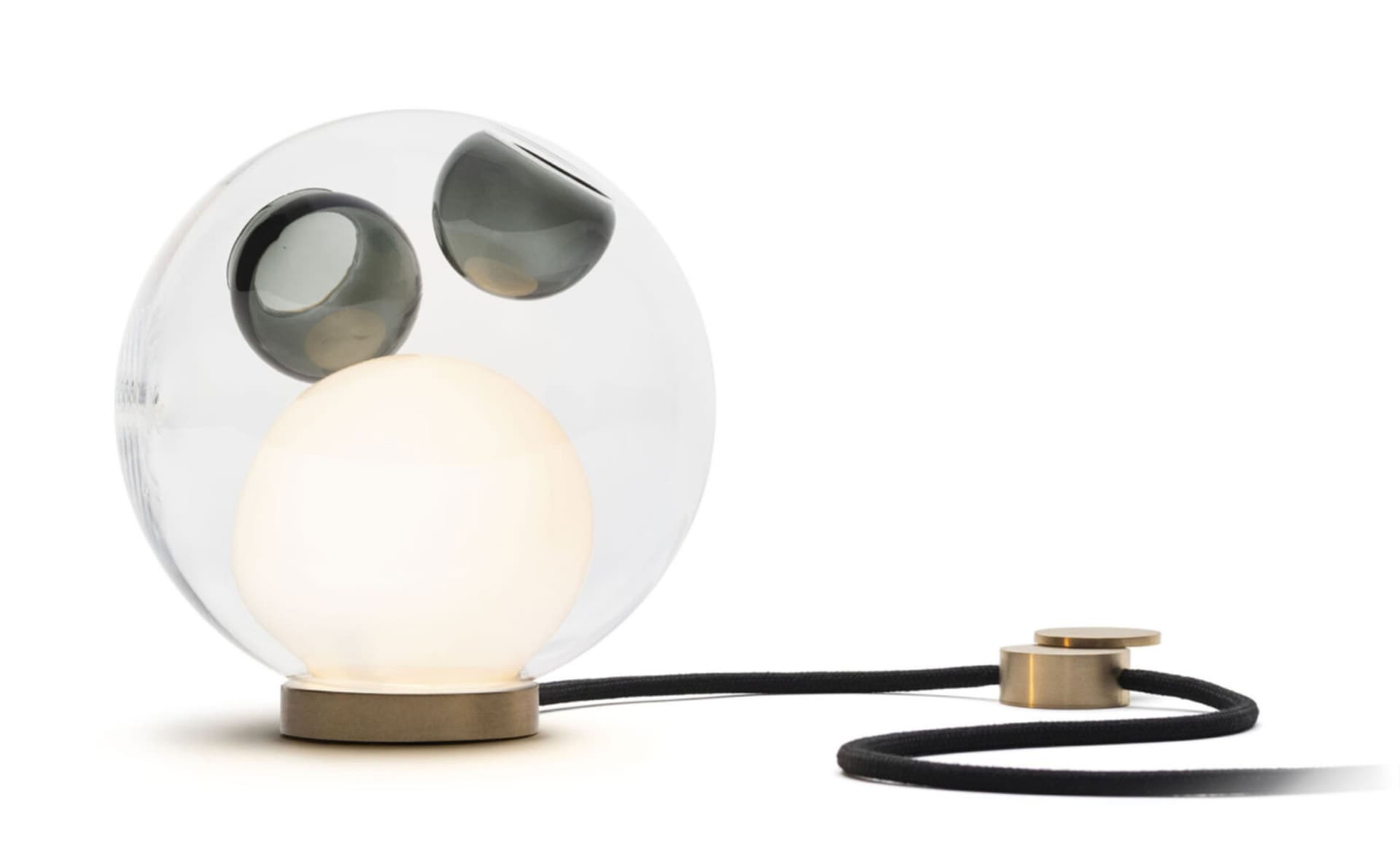 Bocci 28t Table Lamp / LED - 2700K / brass / clear with grey 1 inclusions