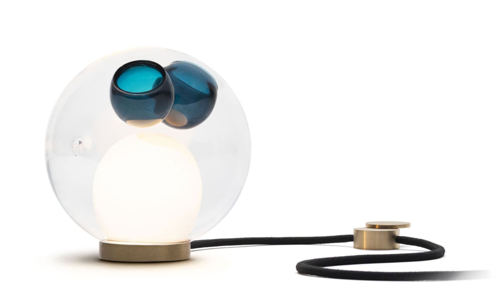 Bocci 28t Table Lamp / LED - 2700K / brass / clear with blue 1 inclusions