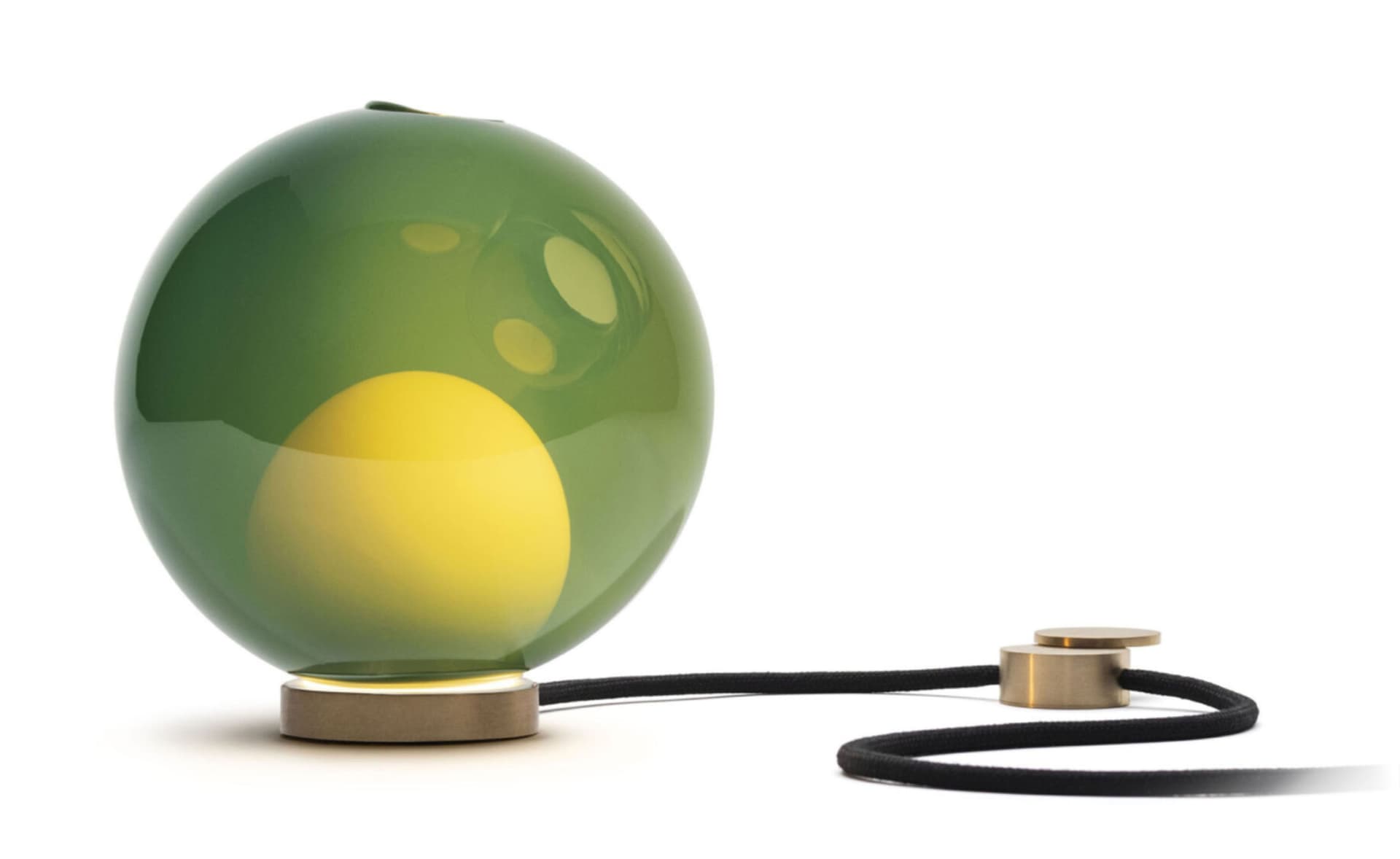 Bocci 28t Table Lamp / LED - 2700K / brass / opaque green 6