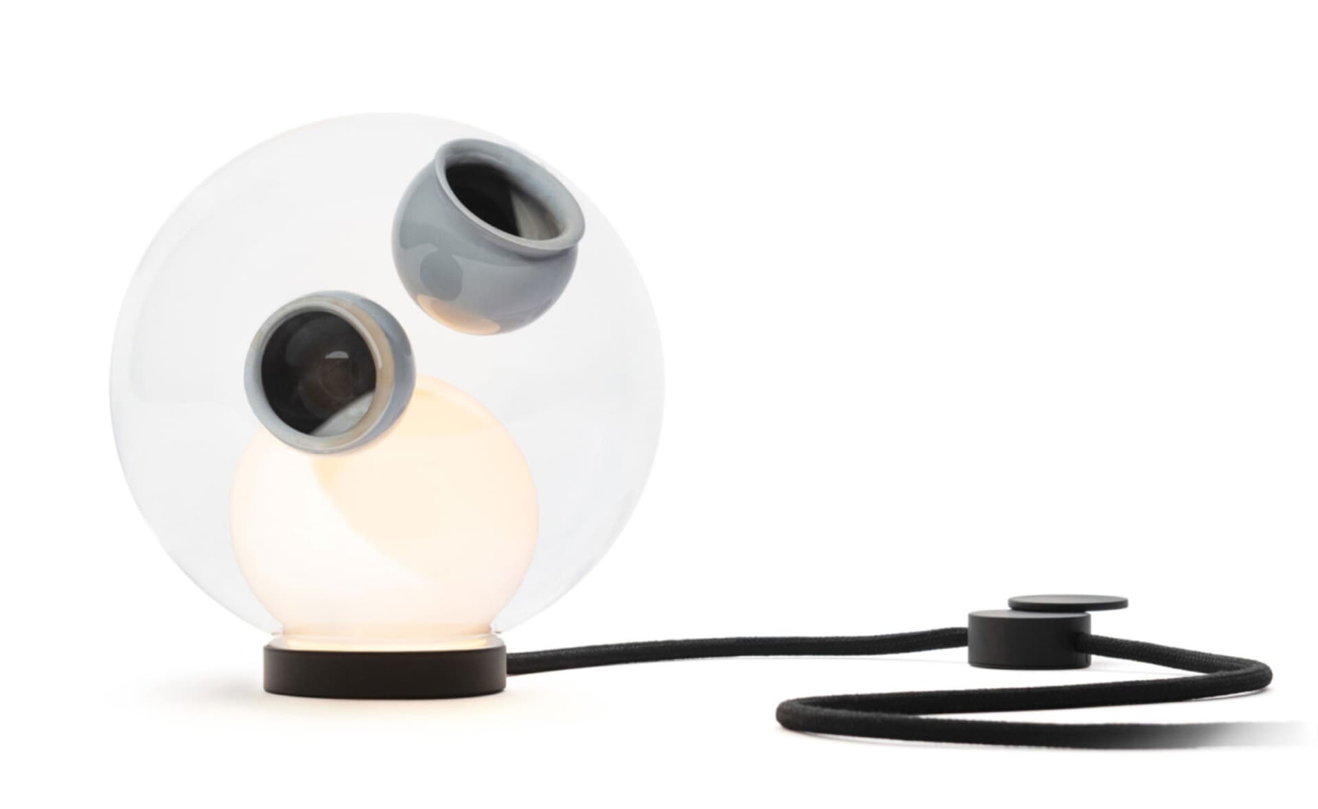 Bocci 28t Table Lamp / LED - 2700K / black / clear with opaque grey 1 inclusions