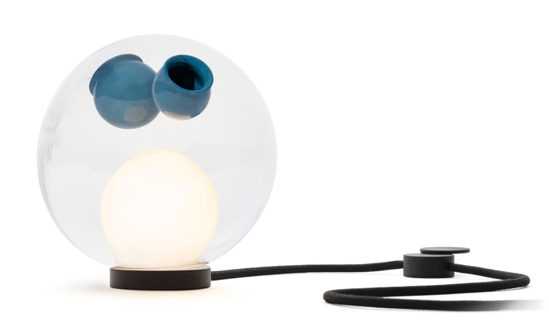 Bocci 28t Table Lamp / LED - 2700K / black / clear with opaque blue 4 inclusions
