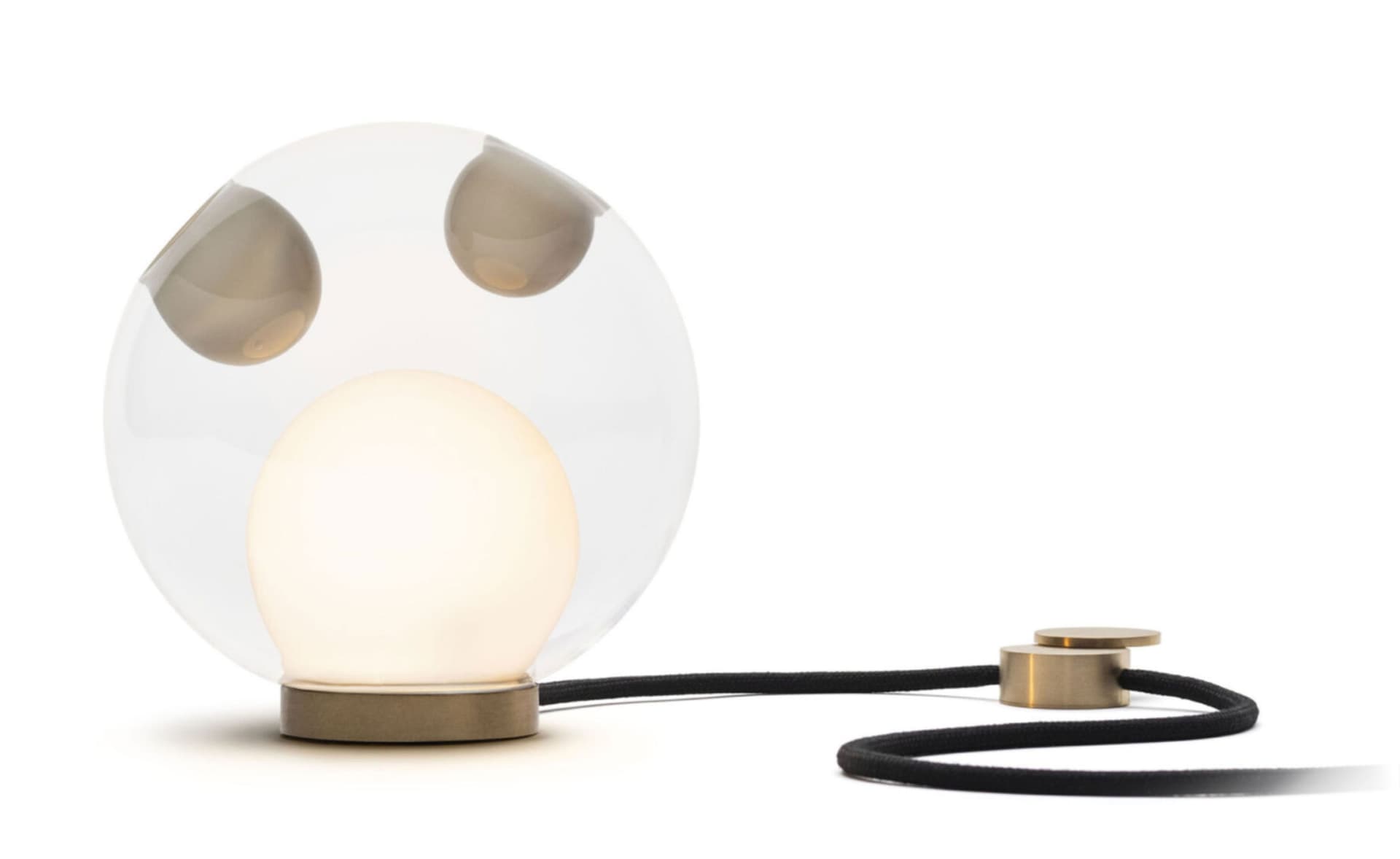 Bocci 28t Table Lamp / LED - 3000K / brass / clear with opaque beige 1 inclusions