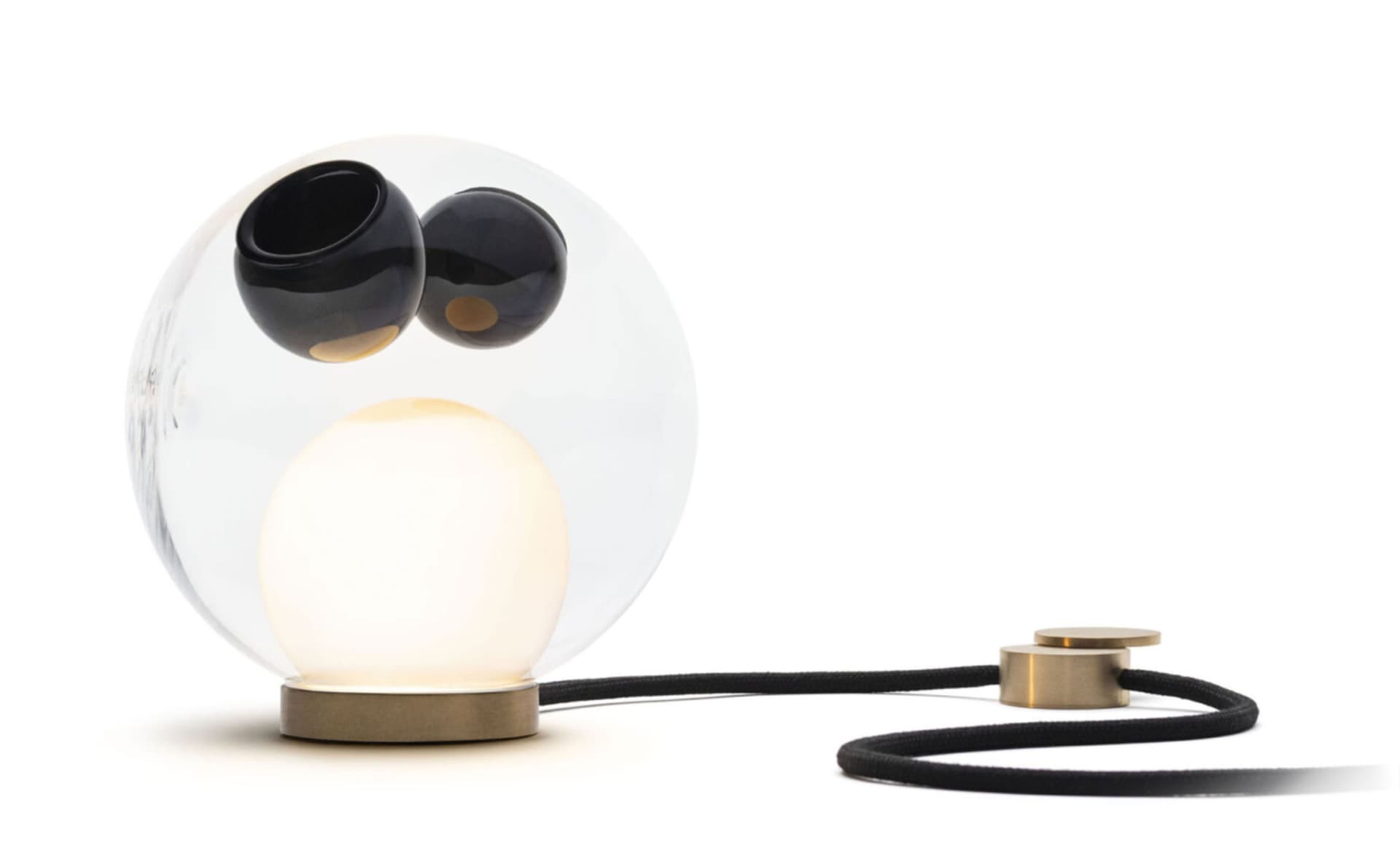 Bocci 28t Table Lamp / LED - 3000K / brass / clear with grey 2 inclusions