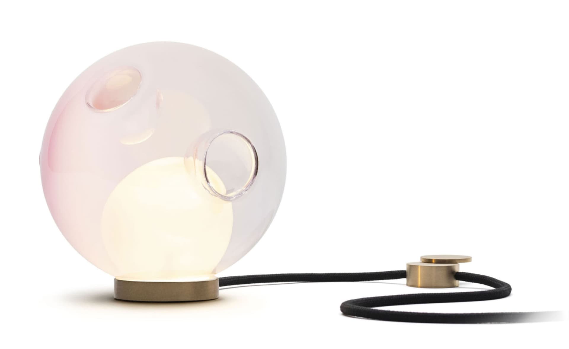 Bocci 28t Table Lamp / LED - 3000K / brass / opaque pink 1