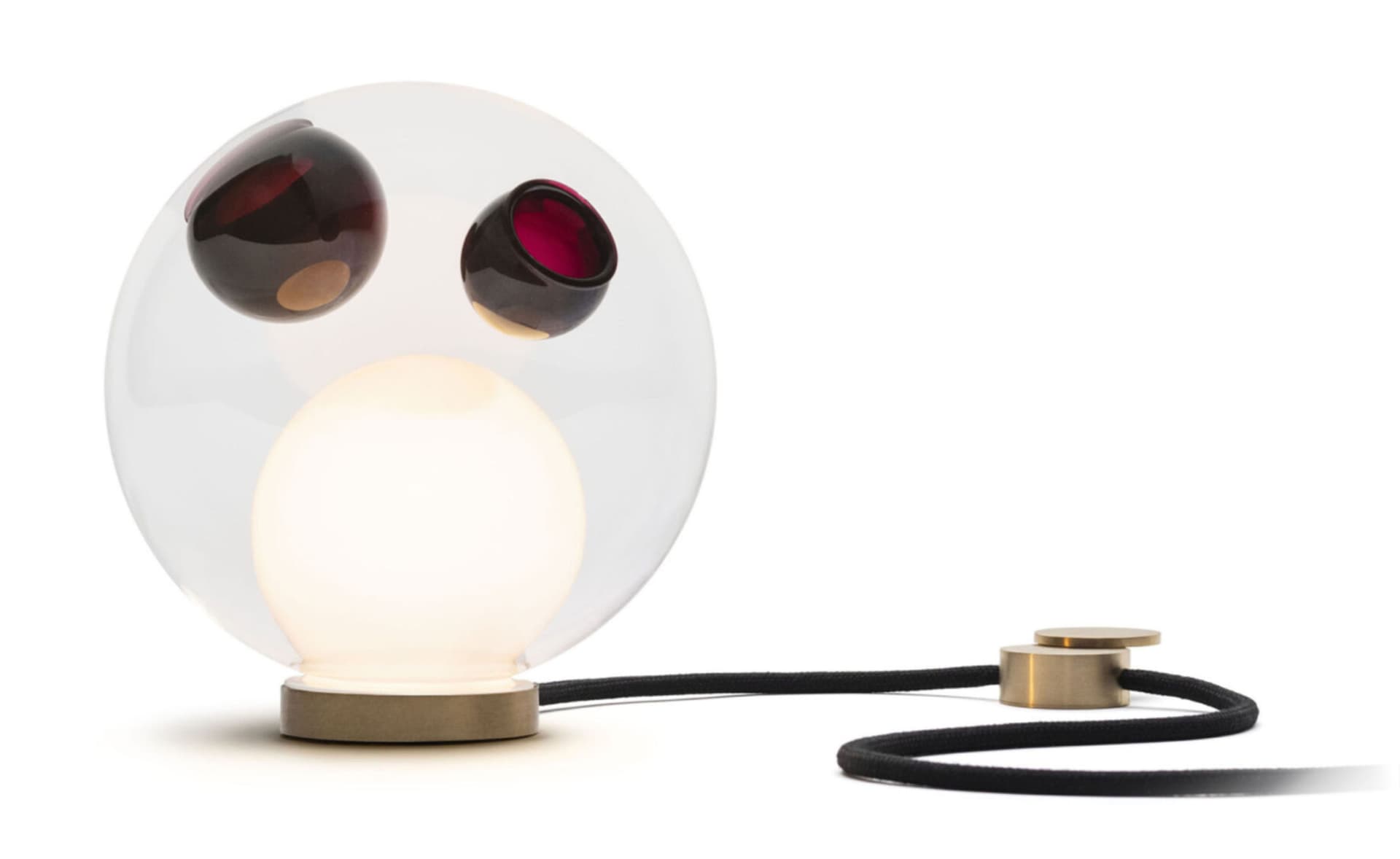 Bocci 28t Table Lamp / LED - 3000K / brass / clear with pink 2 inclusions