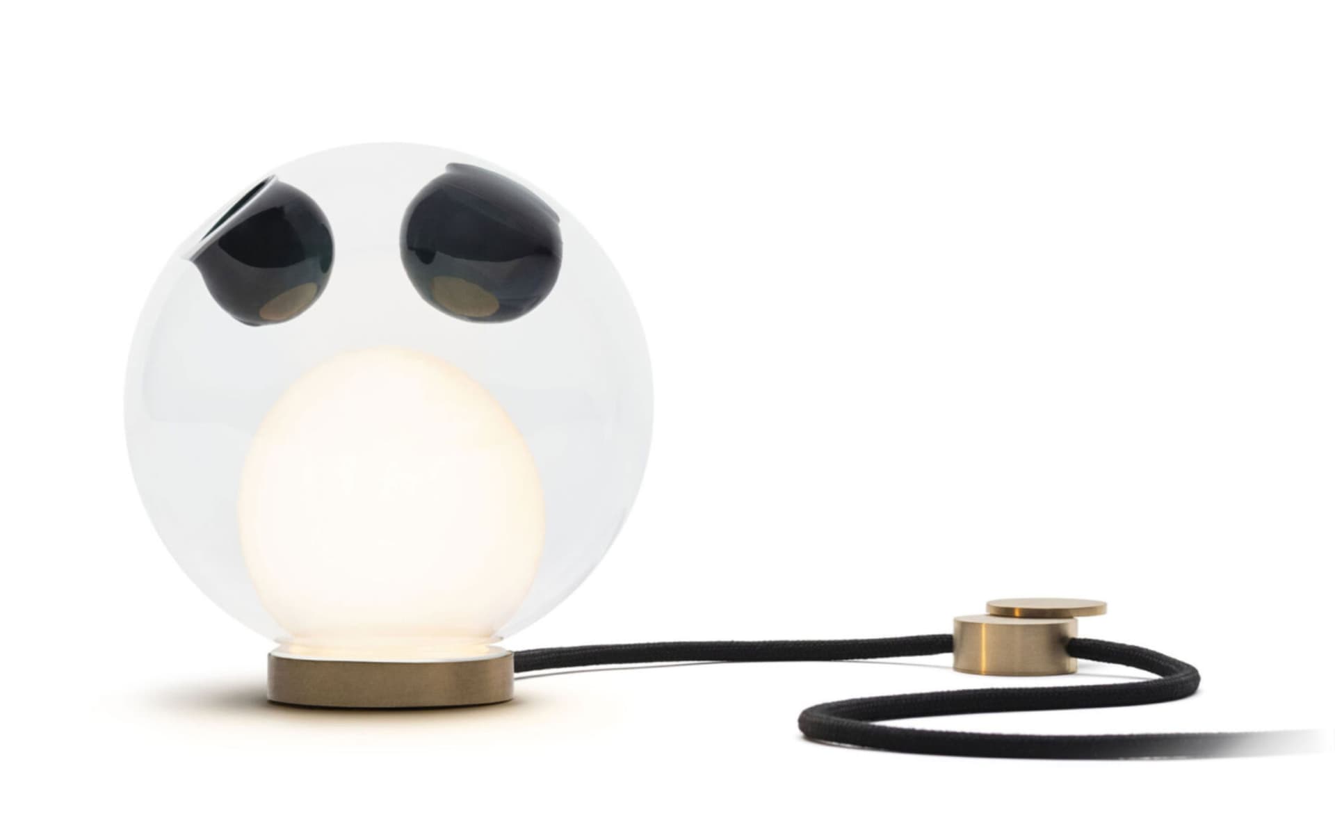 Bocci 28t Table Lamp / LED - 3000K / brass / clear with blue 4 inclusions